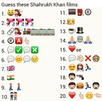 Guess these shahrukh films whatsapp puzzle - Child Article